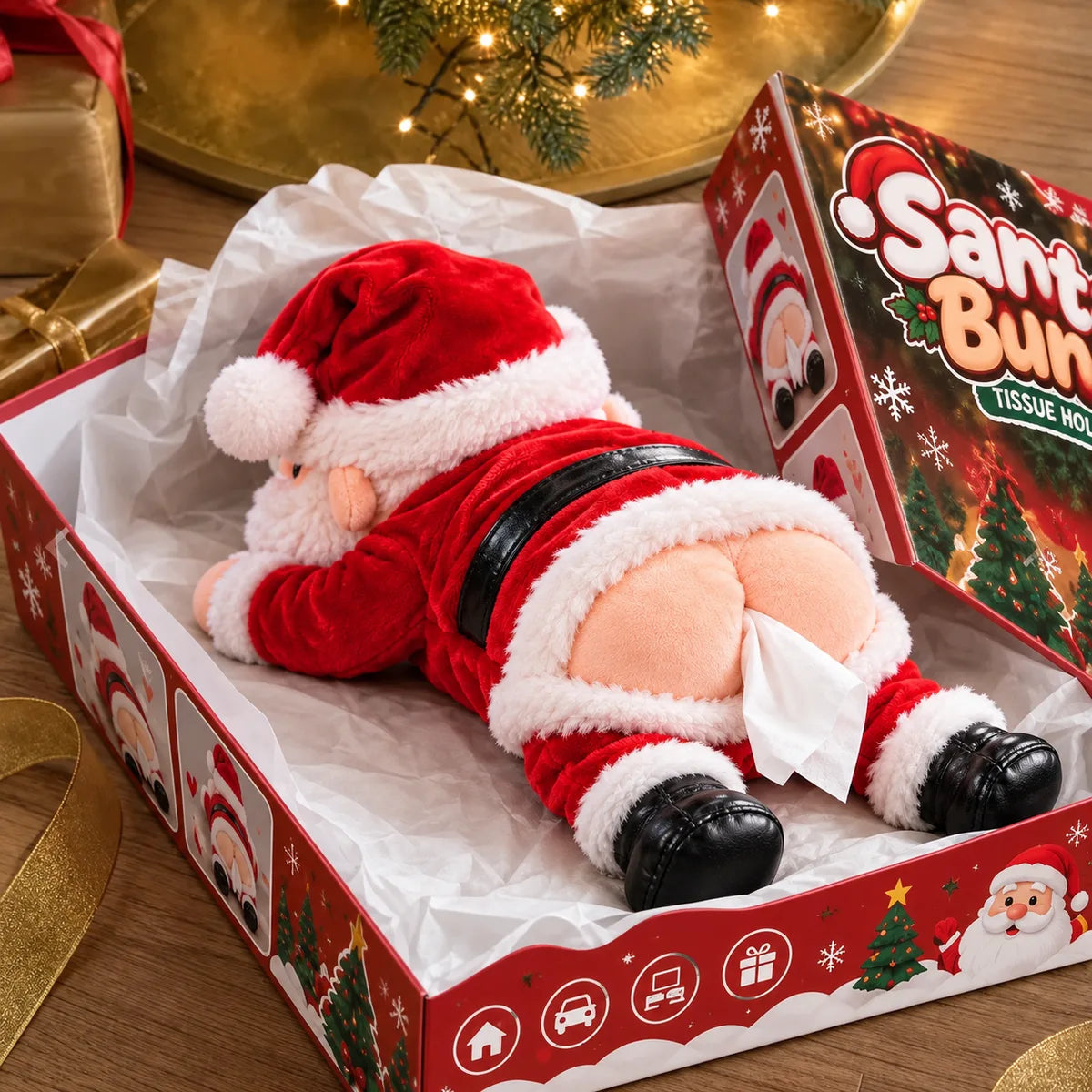 Santa Buns in its holiday gift box